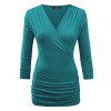 LL Womens 3/4 Sleeve Wrap Front Drape Top - Made In USA - Рубашки - короткие - $21.36  ~ 18.35€