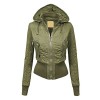 LL Womens Casual Inner Fleece Bomber Jacket with Removable Hoodie - Outerwear - $39.90  ~ £30.32