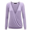 LL Womens Long Sleeve Wrap Front Deep V-Neck Hoodie Shirt - Camicie (corte) - $25.64  ~ 22.02€