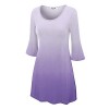 LL Womens Round Neck 3/4 Bell Sleeves Ombre Tunic Top - Made in USA - Camicie (corte) - $22.79  ~ 19.57€