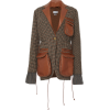 LOEWE plaid leather patch pocket jacket - Jacket - coats - 