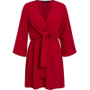 LONG SLEEVE FRONT TIE DRESS (3 Colors) - 连衣裙 - $37.97  ~ ¥254.41