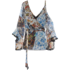 LOVE SAM Wrap-effect cutout floral-print - 半袖衫/女式衬衫 - 