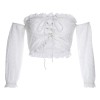 Lace Long Sleeve Sexy Short Navel T-Shir - Hemden - kurz - $25.99  ~ 22.32€
