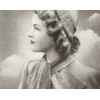 Lace Stitch Cap and Scarf, 1940s - Ljudje (osebe) - 
