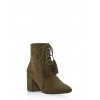 Lace Up Faux Suede Booties - ブーツ - $29.99  ~ ¥3,375