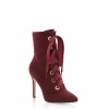 Lace Up Pointed Toe High Heel Booties - ブーツ - $34.99  ~ ¥3,938