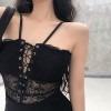 Lace sexy cutout see-through camisole straps jumpsuit - Dresses - $27.99 