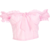 Lace-up short-sleeved t-shirt with woode - Košulje - kratke - $19.99  ~ 17.17€