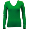 Ladies Apple Green Long Sleeve Thermal Top V-Neck - Koszulki - długie - $8.70  ~ 7.47€