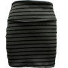 Ladies Black Grey Horizontal Striped Skirt - Krila - $16.90  ~ 14.52€