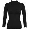 Ladies Black Seamless Long Sleeve Turtleneck Top Diamond Pattern - Majice - dolge - $12.50  ~ 10.74€