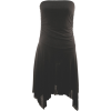 Ladies Black Shoulderless Strapless Dress Double Layered Top Elastic Side Trim - Dresses - $22.50 