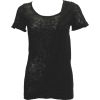 Ladies Burnout Black Tunic Top One Side Diagonal Cross Covered Front Layer - Tunic - $17.50 