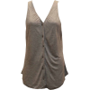 Ladies Button Down Heather Grey Tank Top - Top - $17.90  ~ £13.60