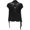 Ladies Lace Back Black Cap Sleeve Flyaway Cardigan - Puloverji - $18.50  ~ 15.89€