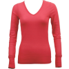 Ladies Pink Long Sleeve Thermal Top V-Neck - Long sleeves t-shirts - $8.70 