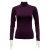 Ladies Purple Seamless Long Sleeve Turtleneck Top - Long sleeves t-shirts - $12.90 