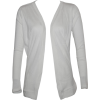 Ladies White Long Sleeve Cardigan with Side Pockets - Cardigan - $16.50 