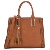 Lady Tassel Designer Satchel Handbags Vegan Leather Purses Shoulder Bags for Women with Shoulder Strap - Hand bag - $34.99 