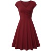 Laksmi Elegant Dresses, Womens Casual Dress A Line Cap Sleeve V Neck - Obleke - $15.99  ~ 13.73€