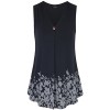 Laksmi Womens Sleeveless Pleated V Neck A Line Floral Printed Casual Flow Summer Tunic Tops - Top - $15.98  ~ 13.72€