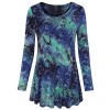 Laksmi Womens Tie Dye Shirts Long Sleeve Flare Hem Comfy Loose Casual Tunic Tops - チュニック - $29.99  ~ ¥3,375