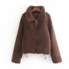 Lamb fur coat small lapel zipper cotton - Jacket - coats - $39.99 