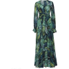 Lantern Sleeve V Collar Maxi Dress - 连衣裙 - 