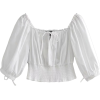 Lantern sleeves collar collar retro shir - Рубашки - короткие - $25.99  ~ 22.32€