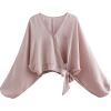 Lantern sleeves gentle pink shirt - 半袖シャツ・ブラウス - $25.99  ~ ¥2,925