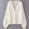 Lantern sleeve single-breasted sweater c - Pullovers - $35.99  ~ £27.35