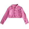 Lapel short cropped navel slim denim jac - Jacket - coats - $27.99 