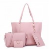 Large Shoulder Bag Hand-Pink - ハンドバッグ - 