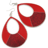 Large Red Enamel With Glitter Earrings - Earrings - £4.50  ~ $5.92