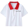 Large lapel contrast color short letter - Camisa - curtas - $19.99  ~ 17.17€