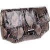Lauren Merkin Blair Shiny Python Clutch Grey/Black - Clutch bags - $350.00 