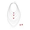 Layered Charm Necklace and Heart Earrings - Earrings - $6.99 