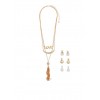 Layered Charm Necklace with 3 Reversible Earrings - Earrings - $7.99 