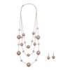 Layered Faux Pearl Necklace with Earrings - Earrings - $6.99 