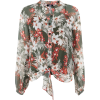 Leaf print wrap blouse - Long sleeves shirts - 