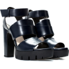 Leather platform high heeled s - Sandale - 