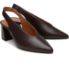 Leather Brown Slingback Heeled Sho - Classic shoes & Pumps - 