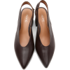 Leather Brown Slingback Heeled Shoes - Classic shoes & Pumps - 