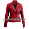 Leather Skin Red Women Ladies Brando Sty - Jacket - coats - $99.00  ~ £75.24