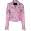 Leather Skin Women Pink Spike Studded St - Jacket - coats - $189.00 