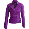 Leather Skin Women Purple Brando Padded - Jacket - coats - $189.99 