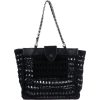 Leather-Trimmed Crochet Bag - Torbice - 