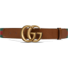 Leather belt with Double G buckle - Ремни - 