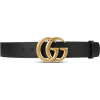 Leather belt with double G buckle - Cinturones - 